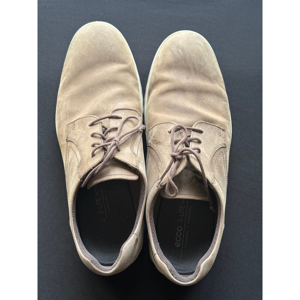 ECCO S Lite Hybrid Leather Derby Shoes Mens Size 11-11.5 Beige